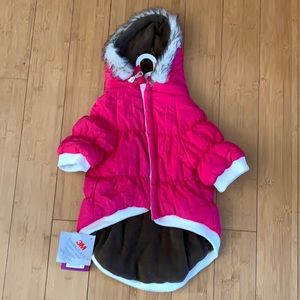Pet Life Classic Mettalic Parka w/Removable Zip Hood. New with tags. Size Large